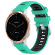 For Garmin Active S 18mm Sports Two-Color Steel Buckle Silicone Watch Band(Lake Blue+Black) - Smart Wear by PMC TechLife | Online Shopping South Africa | PMC TechLife