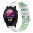 For Garmin Forerunner 255S Music 18mm Sports Two-Color Steel Buckle Silicone Watch Band(White+Teal) - Smart Wear by PMC TechLife | Online Shopping South Africa | PMC TechLife