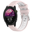 For Garmin Forerunner 255S Music 18mm Sports Two-Color Steel Buckle Silicone Watch Band(Pink+White) - Smart Wear by PMC TechLife | Online Shopping South Africa | PMC TechLife