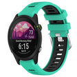 For Garmin Forerunner 255S Music 18mm Sports Two-Color Steel Buckle Silicone Watch Band(Lake Blue+Black) - Smart Wear by PMC TechLife | Online Shopping South Africa | PMC TechLife