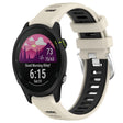 For Garmin Forerunner 255S Music 18mm Sports Two-Color Steel Buckle Silicone Watch Band(Starlight+Black) - Smart Wear by PMC TechLife | Online Shopping South Africa | PMC TechLife