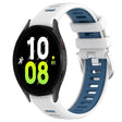 For Samsung Galaxy Watch5 44mm 20mm Sports Two-Color Steel Buckle Silicone Watch Band(White+Blue) - Smart Wear by PMC TechLife | Online Shopping South Africa | PMC TechLife