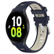 For Samsung Galaxy Watch5 44mm 20mm Sports Two-Color Steel Buckle Silicone Watch Band(Midnight Blue+Starlight) - Smart Wear by PMC TechLife | Online Shopping South Africa | PMC TechLife