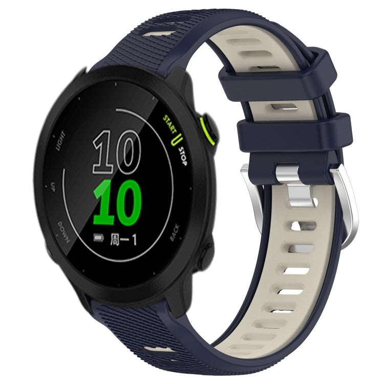 For Garmin Forerunner 158 20mm Sports Two-Color Steel Buckle Silicone Watch Band(Midnight Blue+Starlight) -  by PMC TechLife | Online Shopping South Africa | PMC TechLife