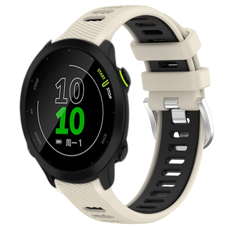 For Garmin Forerunner 158 20mm Sports Two-Color Steel Buckle Silicone Watch Band(Starlight+Black) -  by PMC TechLife | Online Shopping South Africa | PMC TechLife