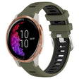 For Garmin Venu 20mm Sports Two-Color Steel Buckle Silicone Watch Band(Army Green+Black) -  by PMC TechLife | Online Shopping South Africa | PMC TechLife