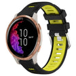 For Garmin Venu 20mm Sports Two-Color Steel Buckle Silicone Watch Band(Black+Lime Green) - Smart Wear by PMC TechLife | Online Shopping South Africa | PMC TechLife