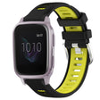 For Garmin Venu SQ 20mm Sports Two-Color Steel Buckle Silicone Watch Band(Black+Lime Green) -  by PMC TechLife | Online Shopping South Africa | PMC TechLife