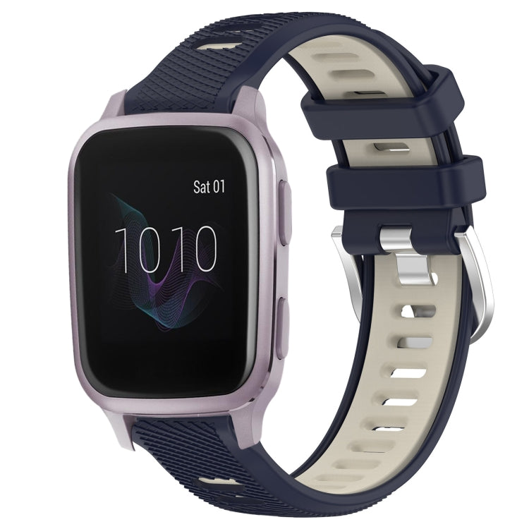 For Garmin Venu SQ 20mm Sports Two-Color Steel Buckle Silicone Watch Band(Midnight Blue+Starlight) -  by PMC TechLife | Online Shopping South Africa | PMC TechLife