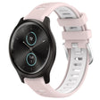For Garmin VivoMove Style 20mm Sports Two-Color Steel Buckle Silicone Watch Band(Pink+White) - Watch Bands by PMC TechLife | Online Shopping South Africa | PMC TechLife