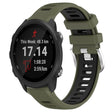 For Garmin Forerunner 245 20mm Sports Two-Color Steel Buckle Silicone Watch Band(Army Green+Black) - Smart Wear by PMC TechLife | Online Shopping South Africa | PMC TechLife