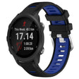 For Garmin Forerunner 245 Music 20mm Sports Two-Color Steel Buckle Silicone Watch Band(Black+Blue) - Smart Wear by PMC TechLife | Online Shopping South Africa | PMC TechLife