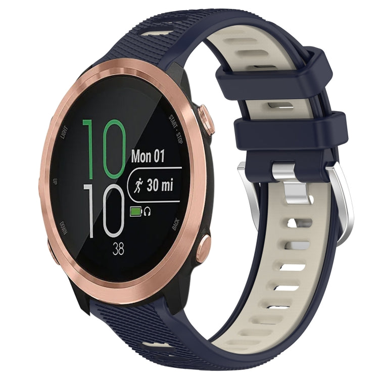For Garmin Forerunner 645 20mm Sports Two-Color Steel Buckle Silicone Watch Band(Midnight Blue+Starlight) -  by PMC TechLife | Online Shopping South Africa | PMC TechLife