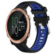 For Garmin Forerunner 645 Music 20mm Sports Two-Color Steel Buckle Silicone Watch Band(Black+Blue) - Smart Wear by PMC TechLife | Online Shopping South Africa | PMC TechLife