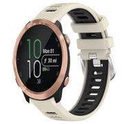 For Garmin Forerunner 645 Music 20mm Sports Two-Color Steel Buckle Silicone Watch Band(Starlight+Black)