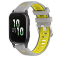 For Garmin Forerunner Sq2 20mm Sports Two-Color Steel Buckle Silicone Watch Band(Grey+Yellow) - Smart Wear by PMC TechLife | Online Shopping South Africa | PMC TechLife