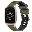 For Garmin Forerunner Sq2 Music 20mm Sports Two-Color Steel Buckle Silicone Watch Band(Army Green+Black) - Smart Wear by PMC TechLife | Online Shopping South Africa | PMC TechLife