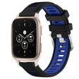 For Garmin Forerunner Sq2 Music 20mm Sports Two-Color Steel Buckle Silicone Watch Band(Black+Blue) - Smart Wear by PMC TechLife | Online Shopping South Africa | PMC TechLife