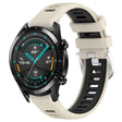 For Huawei Watch GT2 42mm 20mm Sports Two-Color Steel Buckle Silicone Watch Band(Starlight+Black) - Smart Wear by PMC TechLife | Online Shopping South Africa | PMC TechLife