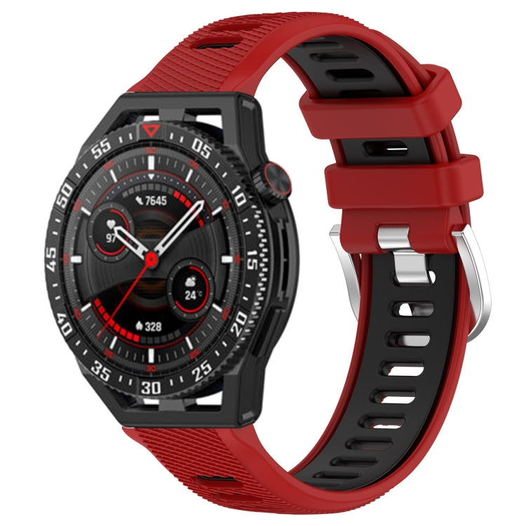 For Huawei Watch GT3 SE 22mm Sports Two-Color Steel Buckle Silicone Watch Band(Red+Black) -  by PMC TechLife | Online Shopping South Africa | PMC TechLife