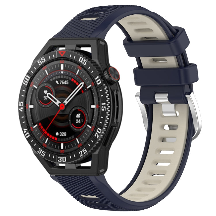 For Huawei Watch GT3 SE 22mm Sports Two-Color Steel Buckle Silicone Watch Band(Midnight Blue+Starlight) - Smart Wear by PMC TechLife | Online Shopping South Africa | PMC TechLife