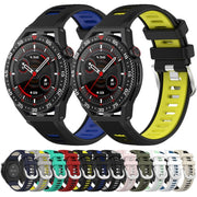 For Honor Watch GS Pro 22mm Sports Two-Color Steel Buckle Silicone Watch Band(Grey+Yellow)