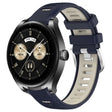 For Huawei Watch Buds 22mm Sports Two-Color Steel Buckle Silicone Watch Band(Midnight Blue+Starlight) - Smart Wear by PMC TechLife | Online Shopping South Africa | PMC TechLife