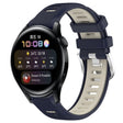 For Huawei Watch 3 22mm Sports Two-Color Steel Buckle Silicone Watch Band(Midnight Blue+Starlight) - Smart Wear by PMC TechLife | Online Shopping South Africa | PMC TechLife