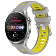For Huawei Watch 3 Pro 22mm Sports Two-Color Steel Buckle Silicone Watch Band(Grey+Yellow) -  by PMC TechLife | Online Shopping South Africa | PMC TechLife
