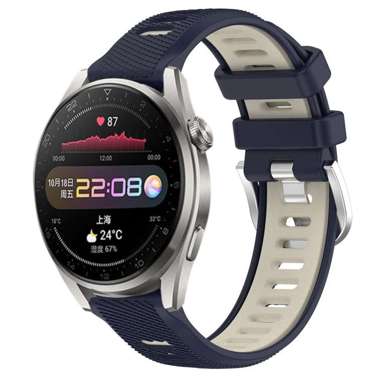For Huawei Watch 3 Pro 22mm Sports Two-Color Steel Buckle Silicone Watch Band(Midnight Blue+Starlight) - Smart Wear by PMC TechLife | Online Shopping South Africa | PMC TechLife