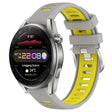 For Huawei Watch 3 Pro New 22mm Sports Two-Color Steel Buckle Silicone Watch Band(Grey+Yellow) - Smart Wear by PMC TechLife | Online Shopping South Africa | PMC TechLife