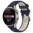 For Huawei Watch 3 Pro New 22mm Sports Two-Color Steel Buckle Silicone Watch Band(Midnight Blue+Starlight) - Smart Wear by PMC TechLife | Online Shopping South Africa | PMC TechLife
