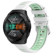 For Huawei Watch GT 2E 22mm Sports Two-Color Steel Buckle Silicone Watch Band(White+Teal) - Smart Wear by PMC TechLife | Online Shopping South Africa | PMC TechLife