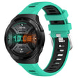 For Huawei Watch GT 2E 22mm Sports Two-Color Steel Buckle Silicone Watch Band(Lake Blue+Black) - Smart Wear by PMC TechLife | Online Shopping South Africa | PMC TechLife
