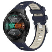 For Huawei Watch GT 2E 22mm Sports Two-Color Steel Buckle Silicone Watch Band(Midnight Blue+Starlight)