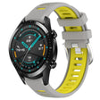 For Huawei GT2 46mm 22mm Sports Two-Color Steel Buckle Silicone Watch Band(Grey+Yellow) - Smart Wear by PMC TechLife | Online Shopping South Africa | PMC TechLife