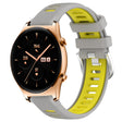 For Honor Watch GS 3 22mm Sports Two-Color Steel Buckle Silicone Watch Band(Grey+Yellow) - Smart Wear by PMC TechLife | Online Shopping South Africa | PMC TechLife