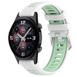 For Honor Watch GS 3i 22mm Sports Two-Color Steel Buckle Silicone Watch Band(White+Teal) - Smart Wear by PMC TechLife | Online Shopping South Africa | PMC TechLife