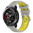 For Honor Watch GS Pro 22mm Sports Two-Color Steel Buckle Silicone Watch Band(Grey+Yellow) - Smart Wear by PMC TechLife | Online Shopping South Africa | PMC TechLife