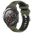 For Honor Magic Watch 2 46mm 22mm Sports Two-Color Steel Buckle Silicone Watch Band(Army Green+Black) - Smart Wear by PMC TechLife | Online Shopping South Africa | PMC TechLife