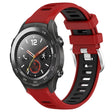 For Honor Magic Watch 2 46mm 22mm Sports Two-Color Steel Buckle Silicone Watch Band(Red+Black) - Smart Wear by PMC TechLife | Online Shopping South Africa | PMC TechLife