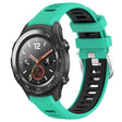 For Honor Magic Watch 2 46mm 22mm Sports Two-Color Steel Buckle Silicone Watch Band(Lake Blue+Black) - Smart Wear by PMC TechLife | Online Shopping South Africa | PMC TechLife