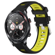 For Honor Watch Dream 22mm Sports Two-Color Steel Buckle Silicone Watch Band(Black+Lime Green)