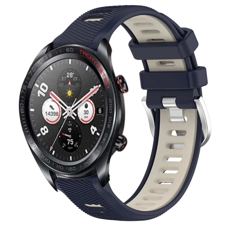 For Honor Watch Dream 22mm Sports Two-Color Steel Buckle Silicone Watch Band(Midnight Blue+Starlight) - Smart Wear by PMC TechLife | Online Shopping South Africa | PMC TechLife
