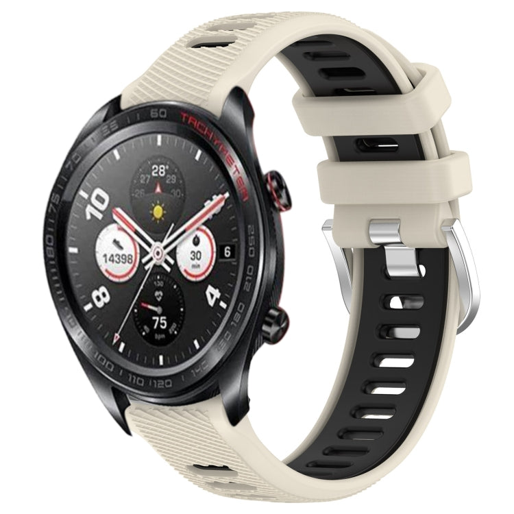 For Honor Watch Dream 22mm Sports Two-Color Steel Buckle Silicone Watch Band(Starlight+Black) - Smart Wear by PMC TechLife | Online Shopping South Africa | PMC TechLife