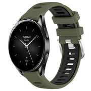 For Xiaomi Watch S2 42mm 22mm Sports Two-Color Steel Buckle Silicone Watch Band(Army Green+Black)
