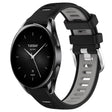 For Xiaomi Watch S2 42mm 22mm Sports Two-Color Steel Buckle Silicone Watch Band(Black+Grey) - Smart Wear by PMC TechLife | Online Shopping South Africa | PMC TechLife