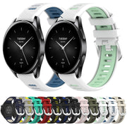 For Xiaomi Watch S2 42mm 22mm Sports Two-Color Steel Buckle Silicone Watch Band(Midnight Blue+Starlight)