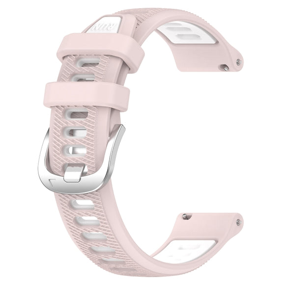 For Xiaomi Watch S1 Active 22mm Sports Two-Color Steel Buckle Silicone Watch Band(Pink+White)