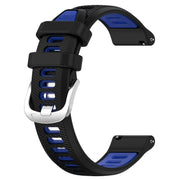 For Xiaomi Watch S1 Active 22mm Sports Two-Color Steel Buckle Silicone Watch Band(Black+Blue)